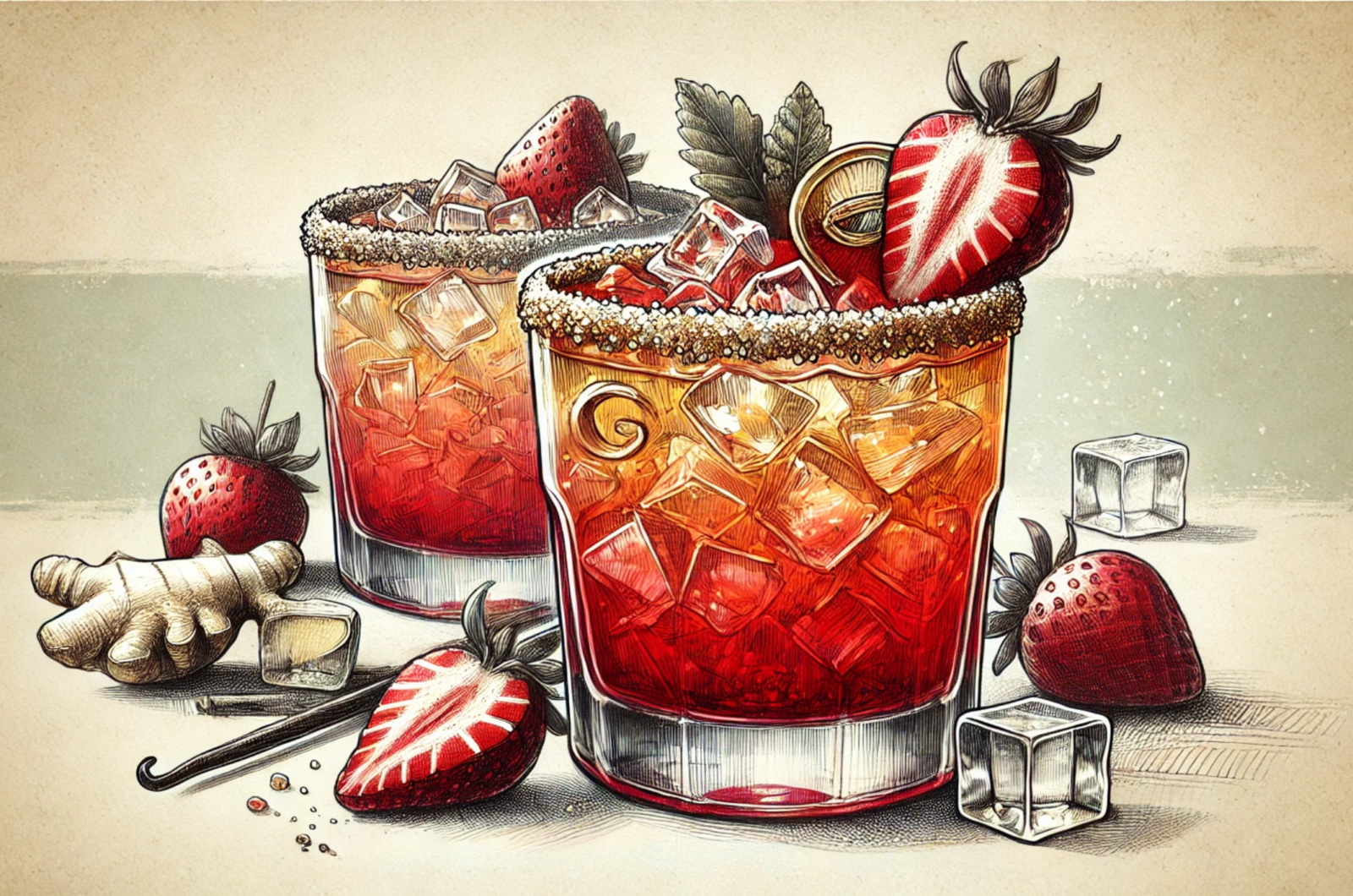 Ginger Strawberry Vanilla Mocktail